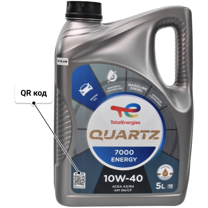 Моторное масло Total Quartz 7000 Energy 10W-40 для Citroen ZX 5 л