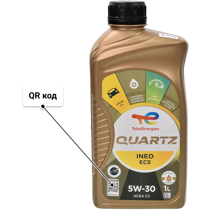 Моторное масло Total Quartz Ineo ECS 5W-30 1 л