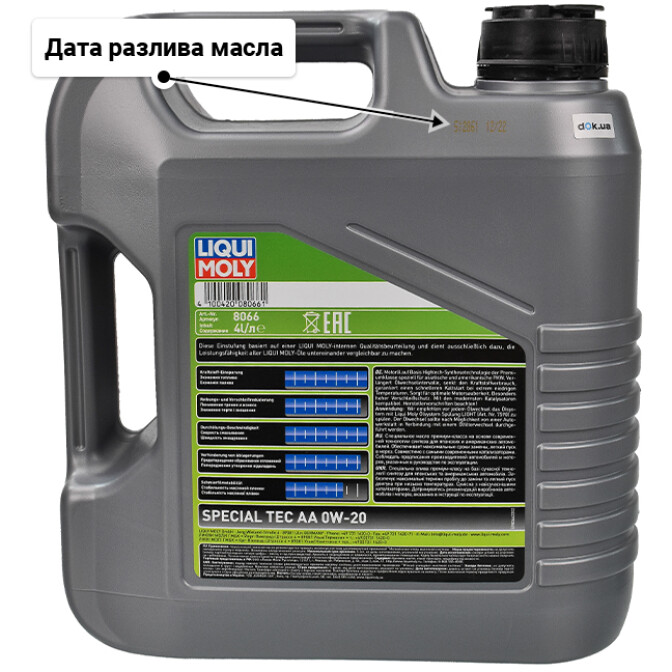 Liqui Moly Special Tec AA 0W-20 (4 л) моторное масло 4 л