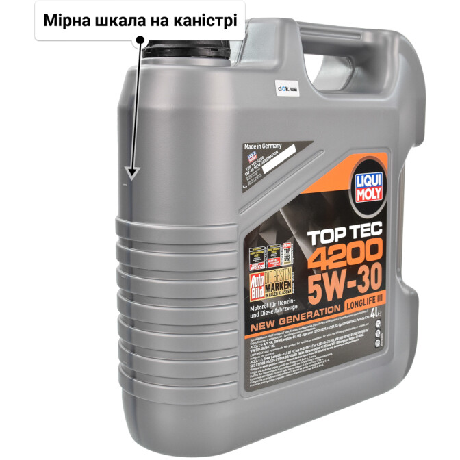 Моторна олива Liqui Moly Top Tec 4200 5W-30 для Ford Ranger 4 л