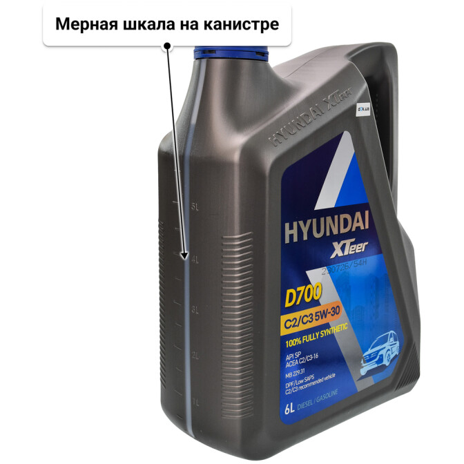 Моторное масло Hyundai XTeer Diesel Ultra C3 5W-30 для Opel Vivaro 6 л