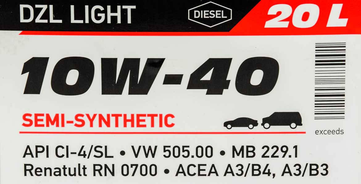 Моторное масло Axxis DZL Light 10W-40 20 л на Dodge Caliber
