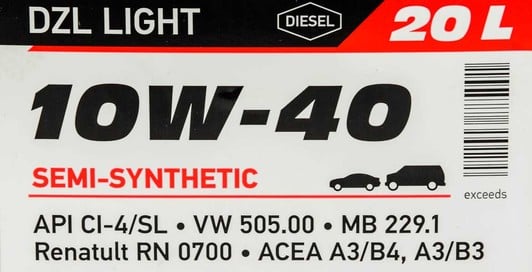 Моторное масло Axxis DZL Light 10W-40 20 л на Mercedes Viano