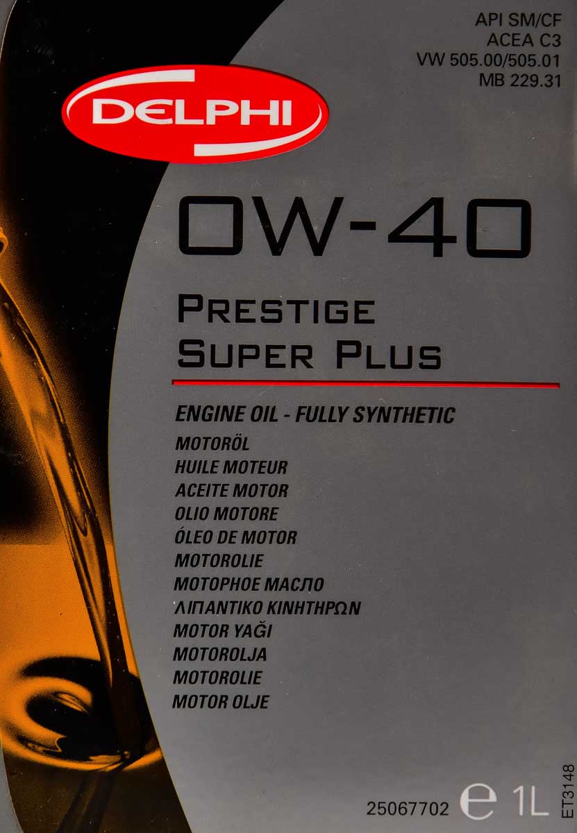Моторное масло Delphi Prestige Super Plus 0W-40 1 л на Ford Orion