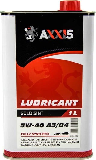 Моторное масло Axxis Gold Sint A3/B4 5W-40 1 л на Lada 2110