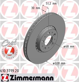 Гальмівний диск Zimmermann 610.3719.20