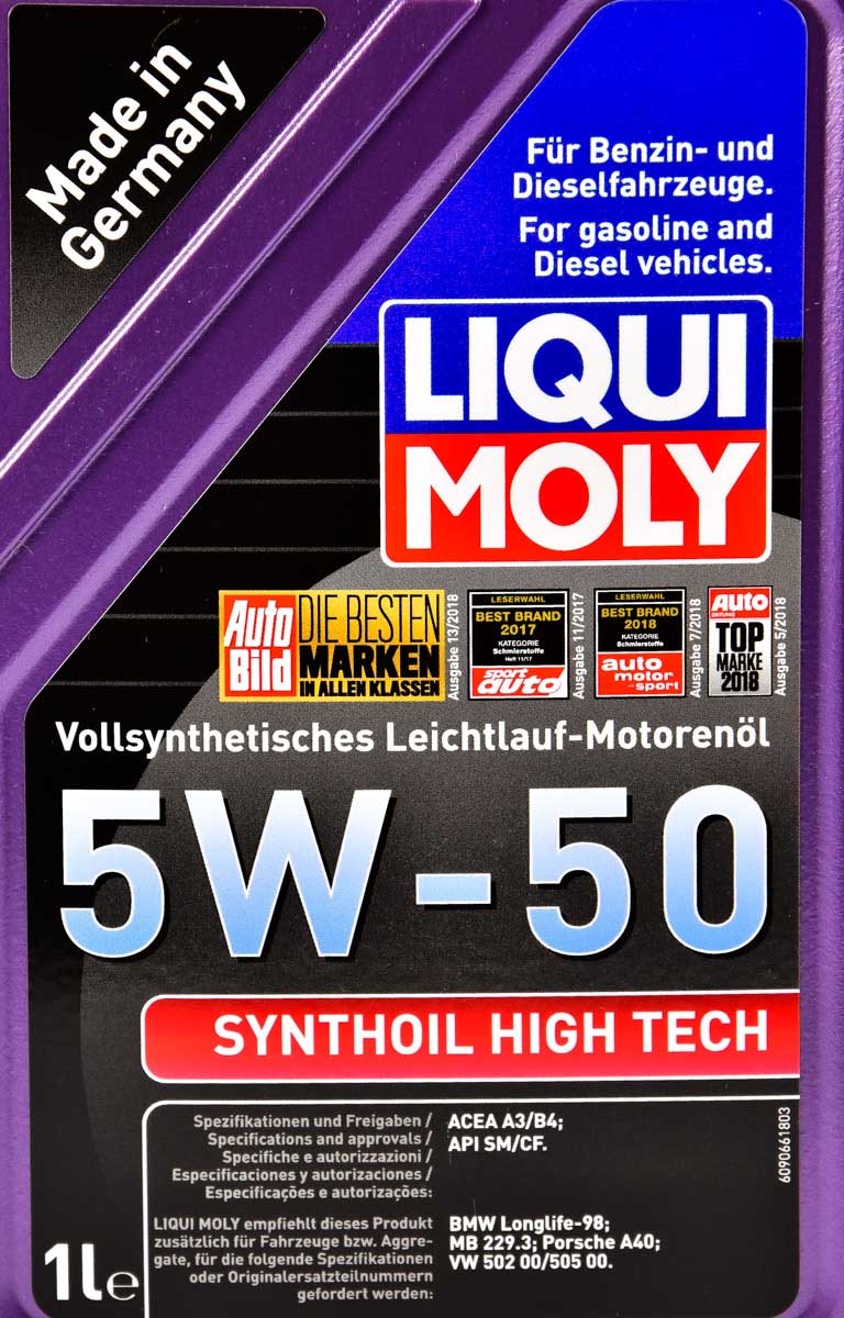 Моторное масло Liqui Moly Synthoil High Tech 5W-50 1 л на Chevrolet Corvette