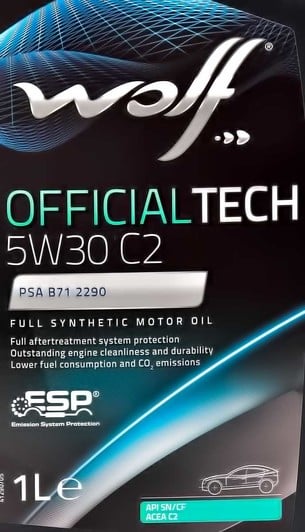 Моторное масло Wolf Officialtech C2 5W-30 для Hyundai Equus 1 л на Hyundai Equus