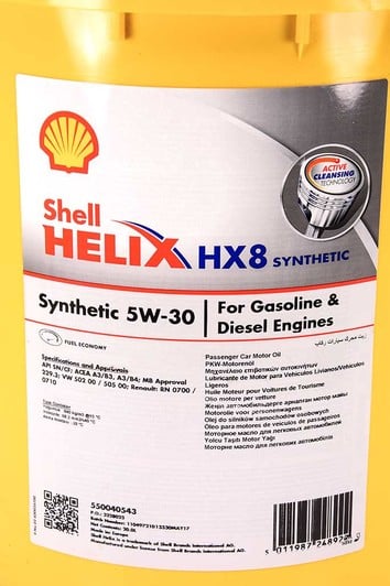 Моторное масло Shell Helix HX8 5W-30 для Hyundai H350 20 л на Hyundai H350