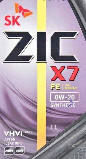 Моторное масло ZIC X7 FE 0W-20 1 л на Chevrolet Suburban