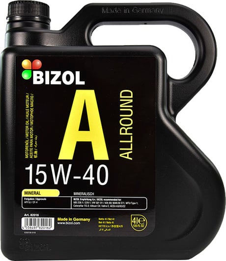 Моторное масло Bizol Allround 15W-40 4 л на BMW 3 Series