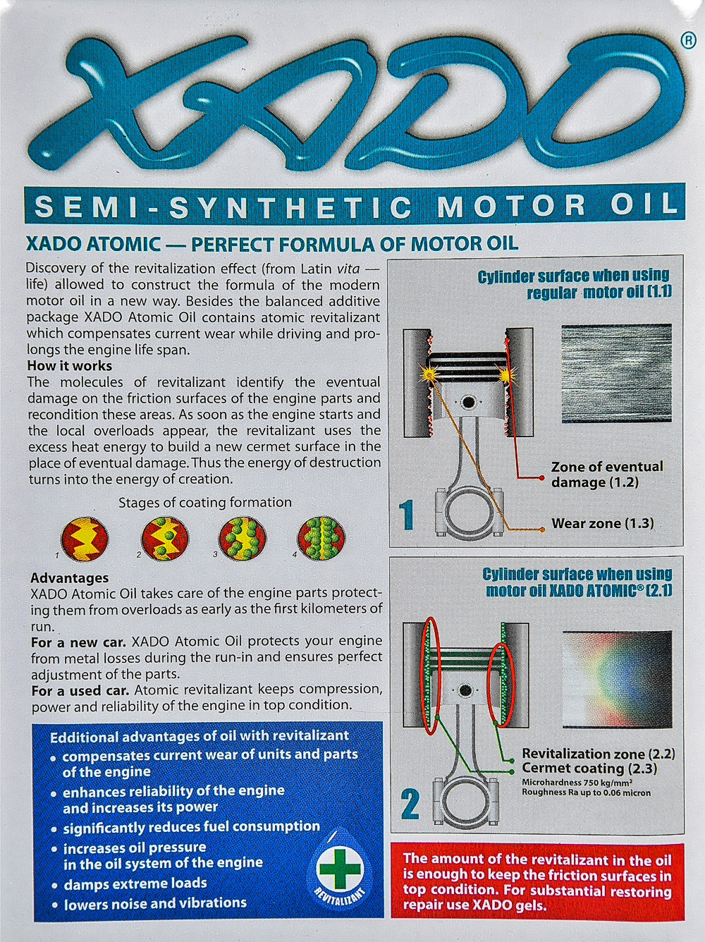 Моторное масло Xado Atomic Oil SN 10W-40 1 л на Volkswagen Up