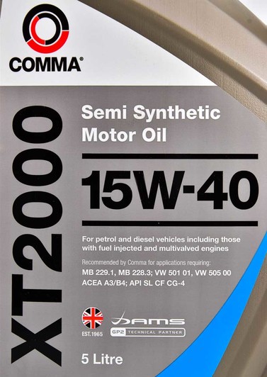 Моторное масло Comma XT2000 15W-40 5 л на Hyundai i30