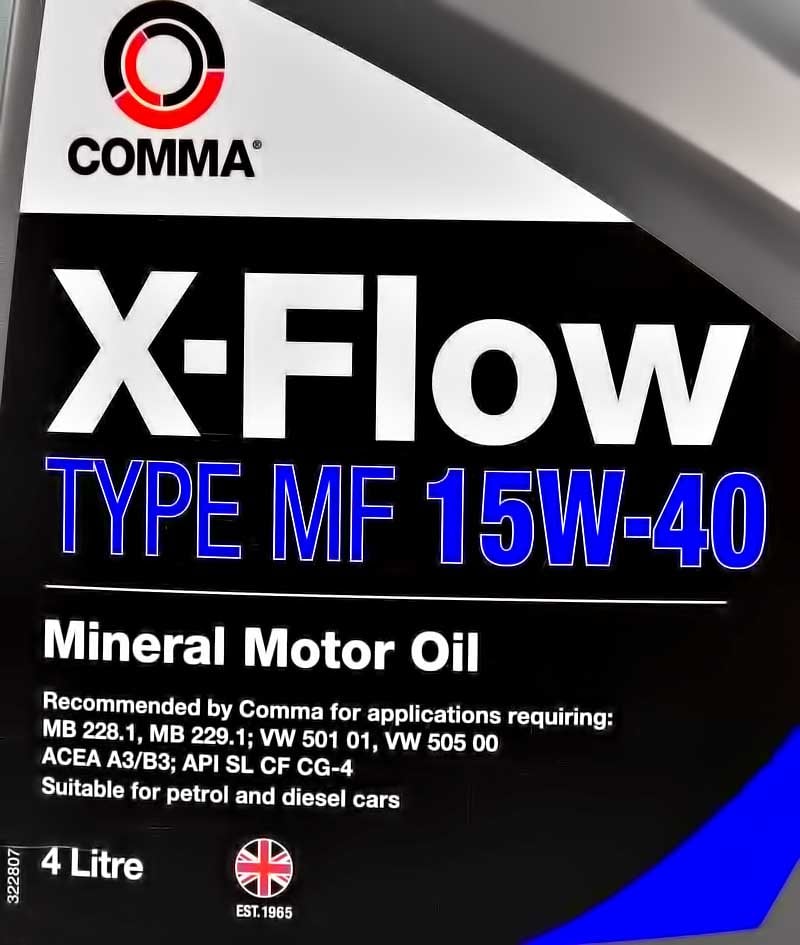 Моторна олива Comma X-Flow Type MF 15W-40 4 л на Seat Terra