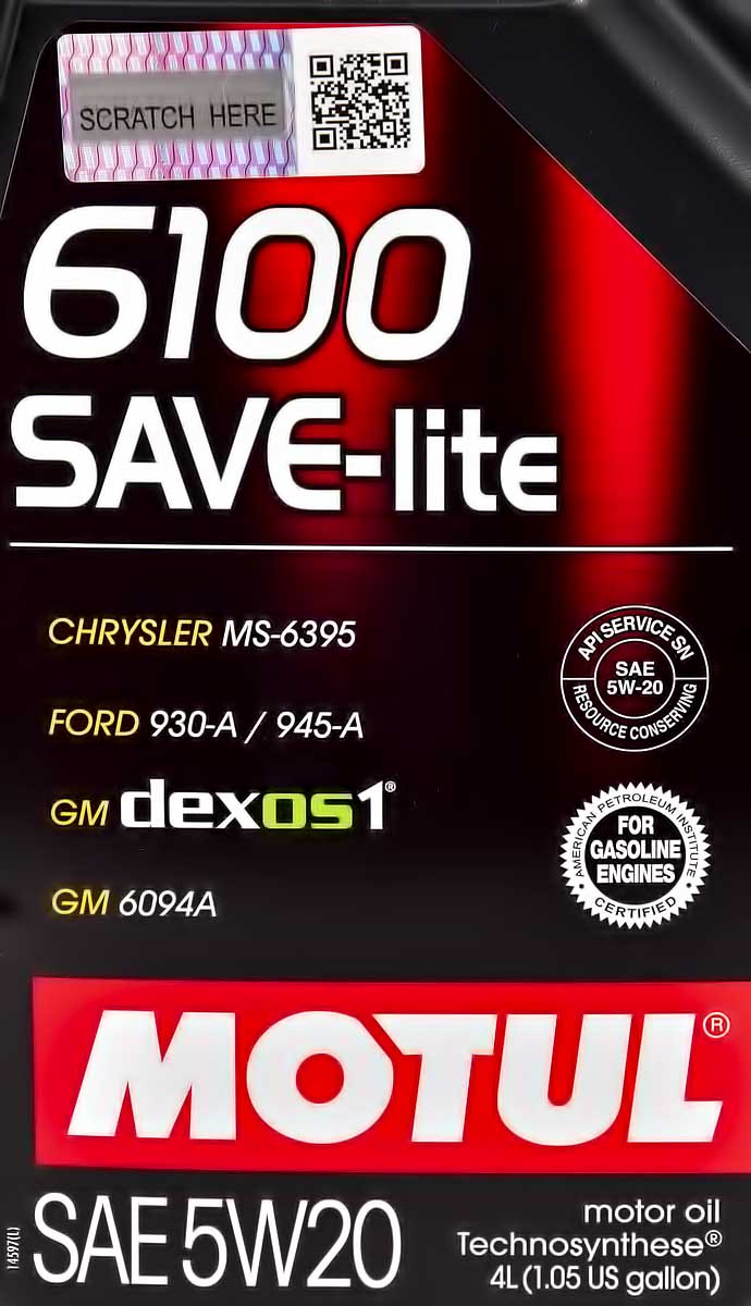 Моторное масло Motul 6100 Save-Lite 5W-20 4 л на Fiat Cinquecento