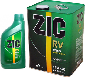 Моторное масло ZIC RV 10W-40 полусинтетическое