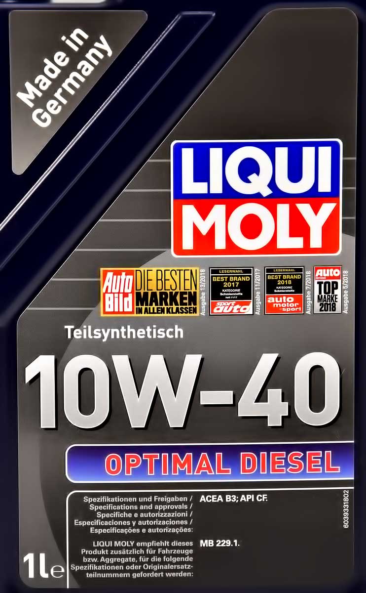 Моторное масло Liqui Moly Optimal Diesel 10W-40 1 л на Iveco Daily VI