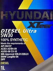 Моторное масло Hyundai XTeer Diesel Ultra 5W-30 1 л на Alfa Romeo GT
