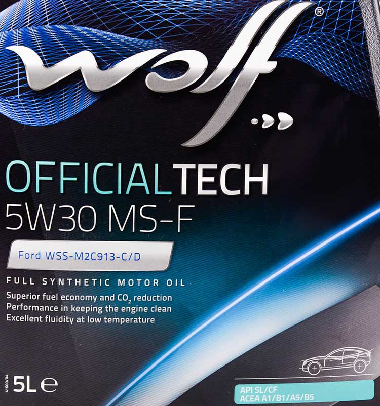 Моторна олива Wolf Officialtech MS-F 5W-30 для Chevrolet Malibu 5 л на Chevrolet Malibu