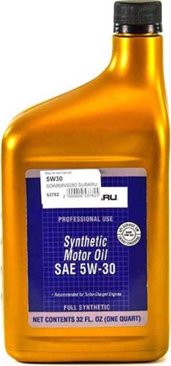 Моторное масло Subaru Synthetic Motor Oil 5W-30 на Honda Jazz