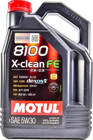 Моторное масло Motul 8100 X-Clean FE 5W-30 для MINI Clubman 4 л на MINI Clubman