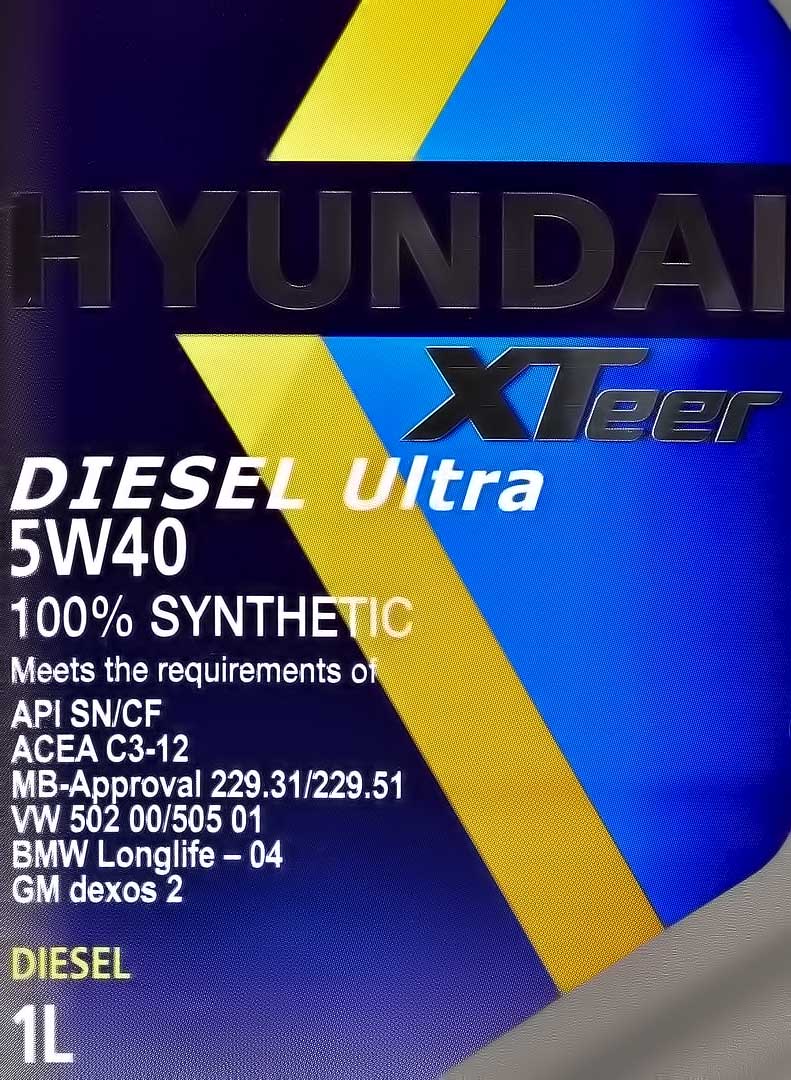 Моторное масло Hyundai XTeer Diesel Ultra 5W-40 1 л на Chevrolet Zafira