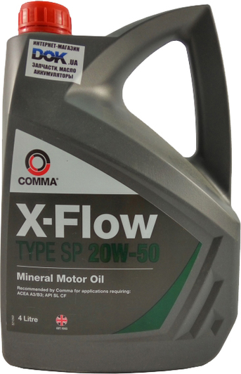 Моторное масло Comma X-Flow Type SP 20W-50 4 л на Rover CityRover