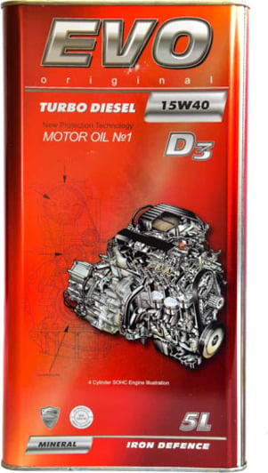 Моторна олива EVO D3 Turbo Diesel 15W-40 5 л на Citroen C25