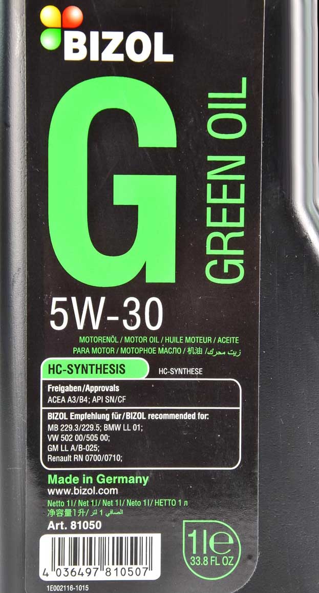 Моторное масло Bizol Green Oil 5W-30 1 л на Jeep Wrangler
