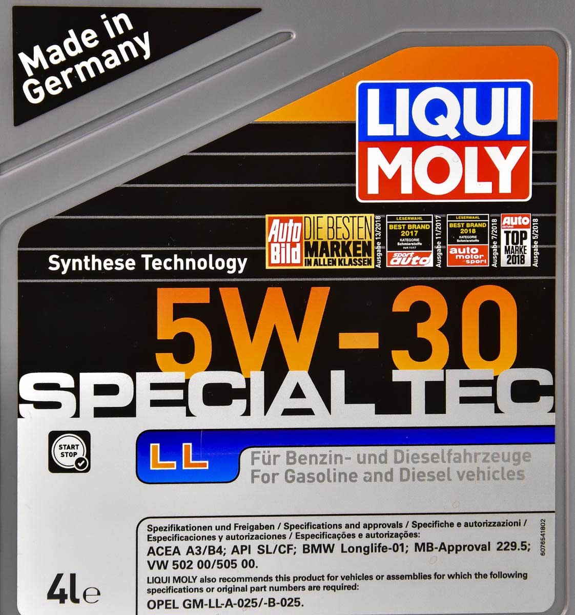 Моторна олива Liqui Moly Special Tec LL 5W-30 для Subaru Tribeca 4 л на Subaru Tribeca