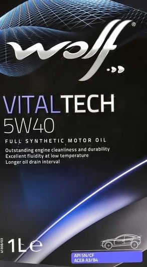 Моторное масло Wolf Vitaltech 5W-40 1 л на Citroen DS4