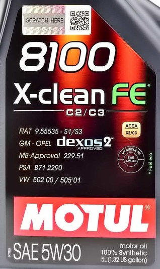 Моторна олива Motul 8100 X-Clean FE 5W-30 5 л на Renault Duster