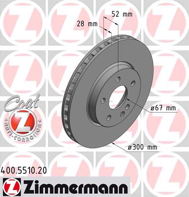 

Zimmermann 400551020 Тормозной диск
