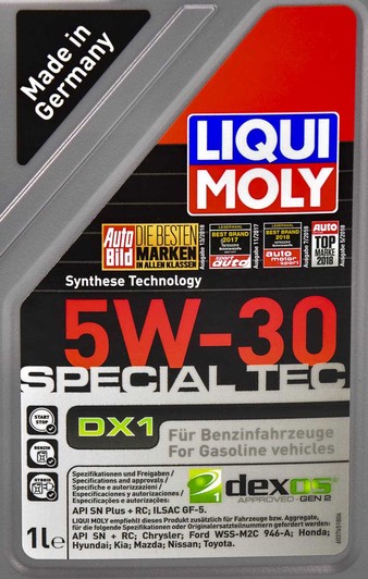 Моторна олива Liqui Moly Special Tec DX1 5W-30 1 л на Dodge Caliber