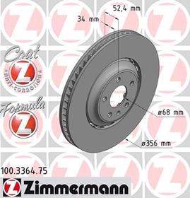 Гальмівний диск Zimmermann 100.3364.75