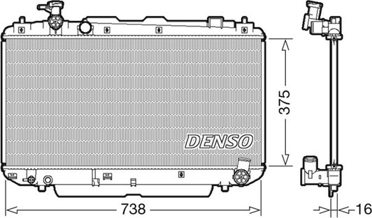 DRM50083 Denso Радиатор охлаждения двигателя для Toyota RAV4