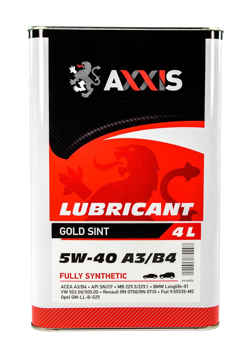 Моторное масло Axxis Gold Sint A3/B4 5W-40 4 л на SAAB 900