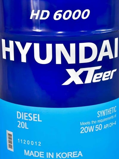 Моторное масло Hyundai XTeer HD 6000 20W-50 20 л на Dacia Lodgy