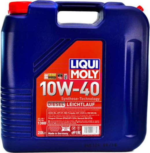 Моторное масло Liqui Moly Diesel Leichtlauf 10W-40 20 л на Daewoo Nexia