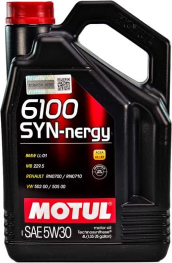 Моторное масло Motul 6100 SYN-nergy 5W-30 4 л на Peugeot 307