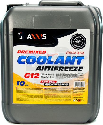 Готовый антифриз Axxis Coolant G12 желтый -32 °C 10 л