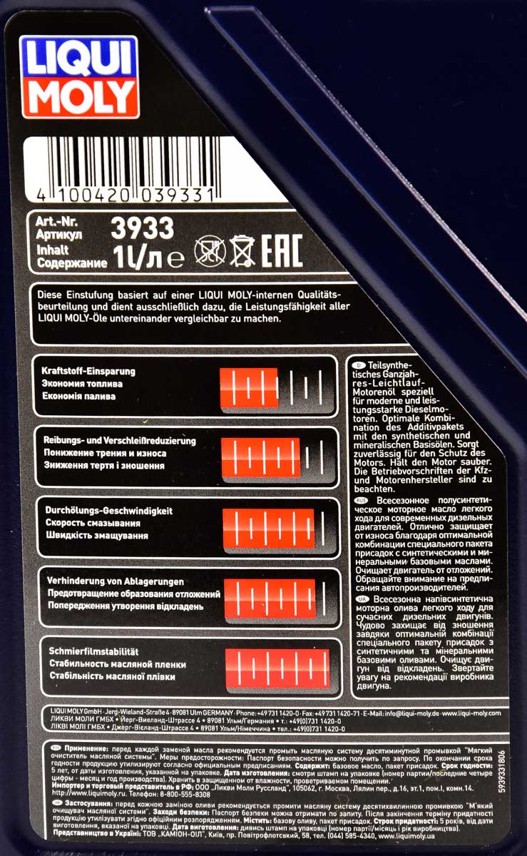 Моторна олива Liqui Moly Optimal Diesel 10W-40 1 л на Alfa Romeo 155