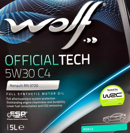 Моторна олива Wolf Officialtech C4 5W-30 5 л на Dacia Logan