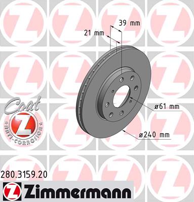 

Zimmermann 280315900 Тормозной диск