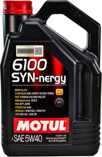 Моторное масло Motul 6100 SYN-nergy 5W-40 4 л на Fiat Tipo