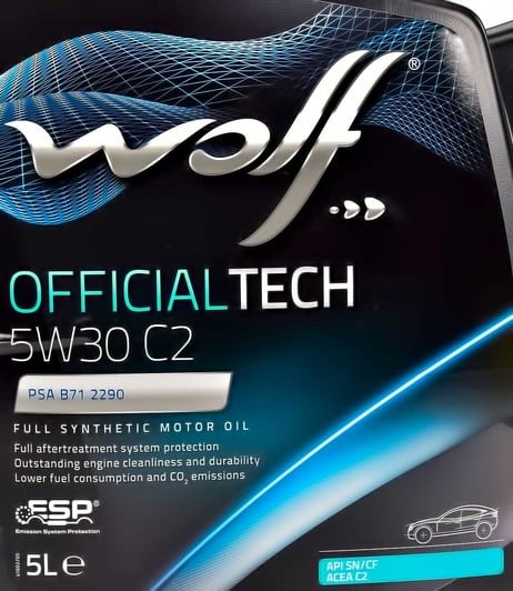 Моторное масло Wolf Officialtech C2 5W-30 для Hyundai ix35 5 л на Hyundai ix35