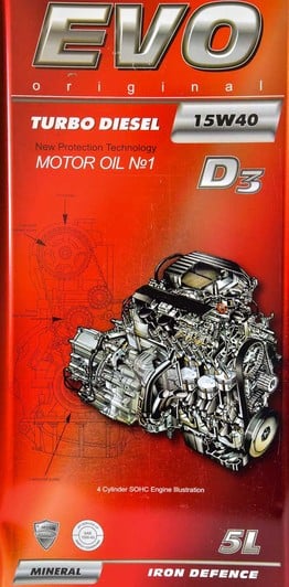 Моторна олива EVO D3 Turbo Diesel 15W-40 5 л на SAAB 9000