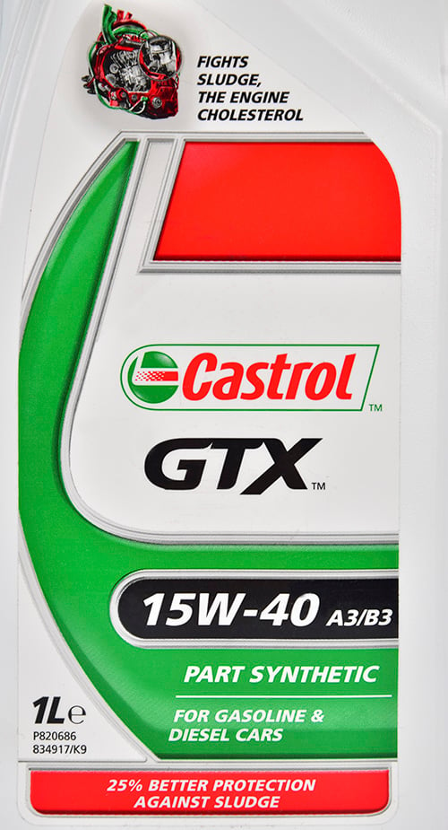 Моторное масло Castrol GTX A3/B3 15W-40 1 л на Opel GT