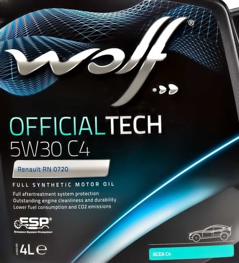 Моторное масло Wolf Officialtech C4 5W-30 4 л на Nissan Almera