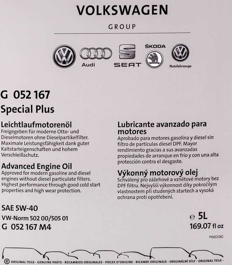 Моторное масло VAG Special Plus 5W-40 5 л на Renault Scenic